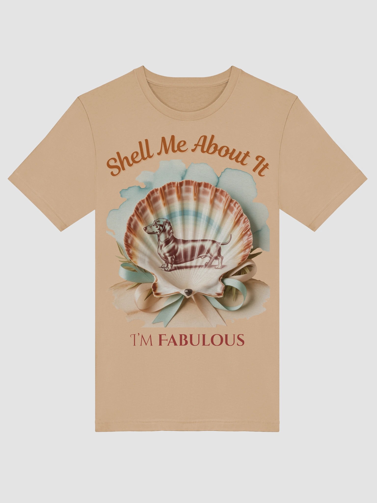 Shell Me About It – I'm Fabulous | Funny Dachshund Beach T-Shirt for Dog Lovers product image (10)
