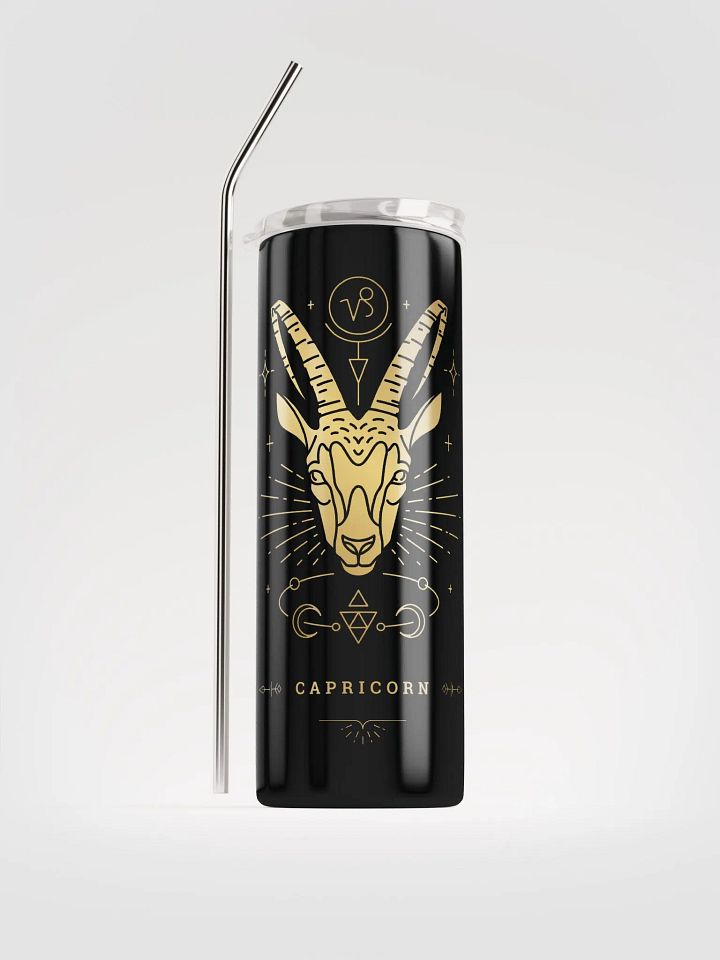 Golden Celestial Capricorn Stainless Steel Tumbler: Embrace Zodiac Elegance product image (1)