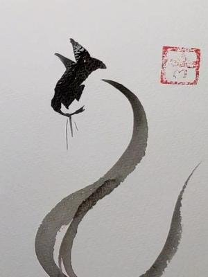 Sumi e Cat. #Watercolor #ink #SumiE #artistsoftiktok #TimelapseArt