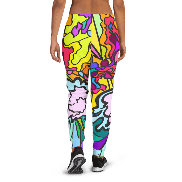 Vibrant Chaos All-Over Print Joggers - Wave at Sunset product image (1)