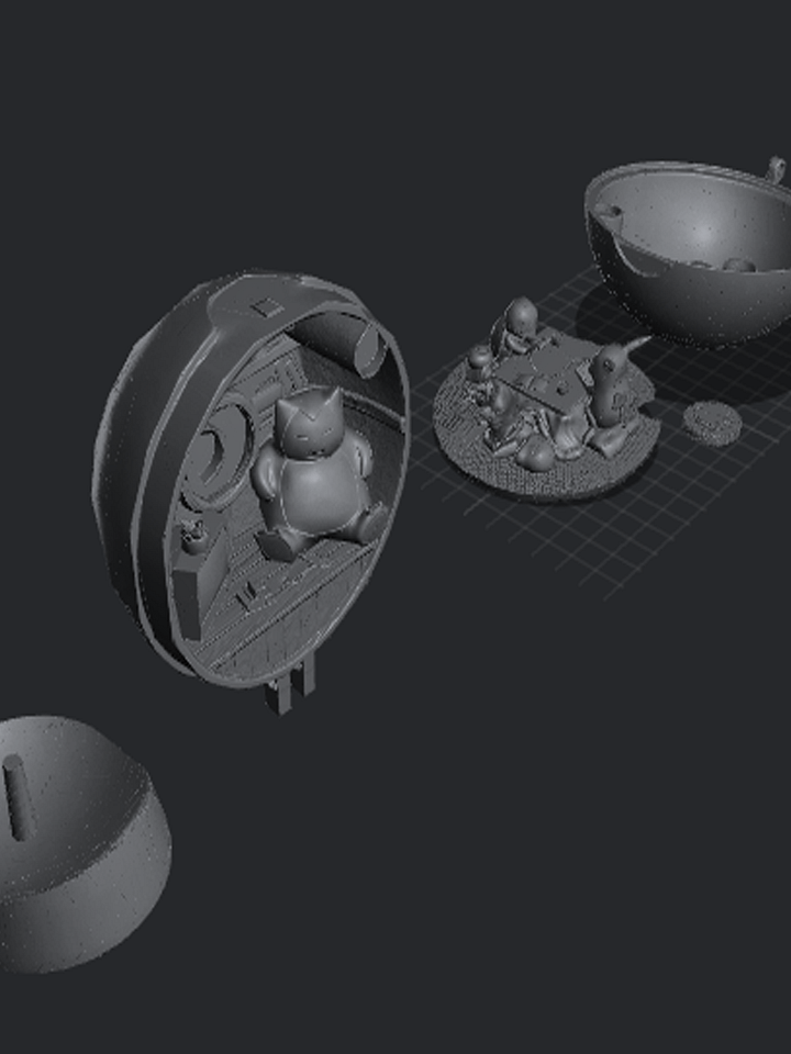 3D Printed Pokeball Diorama product image (2)