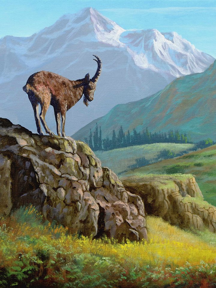 DOWNLOADABLE Acrylic Painting Tutorial - Mountain Goat product image (1)