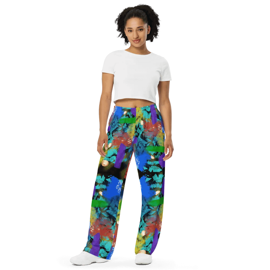 AbstractWear #2 Wide Unisex Pants/Night-Flower product image (3)