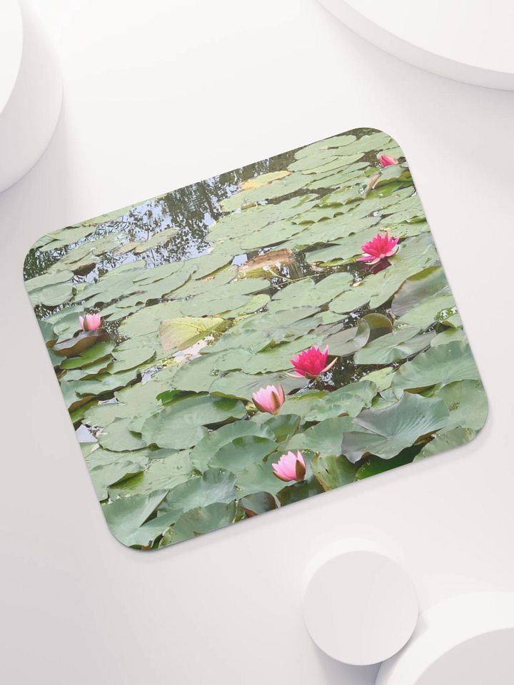 Pink Water Lilies in a Pond Tranquility Mouse Pad product image (2)