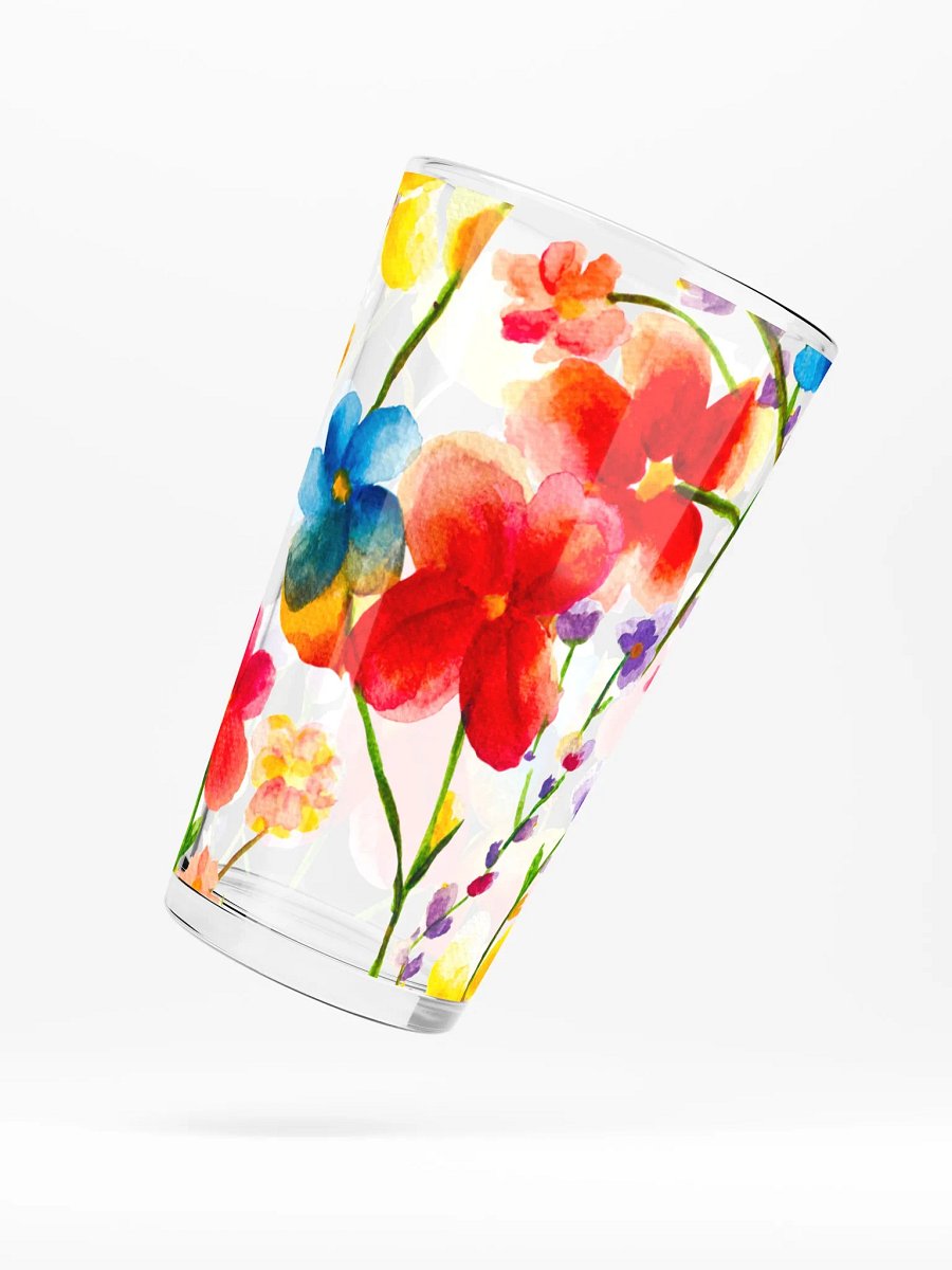 Watercolor Wildflower Bouquet Shaker Pint Glass product image (5)