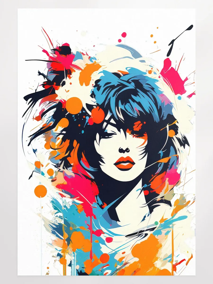 Abstract Woman v13 - Vintage Style Poster - Rock Girl - Large 24x36 Inches product image (1)