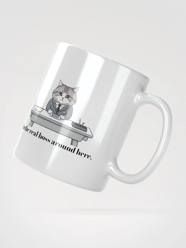 Working Office Cats White Glossy Ceramic Mug product image (2)