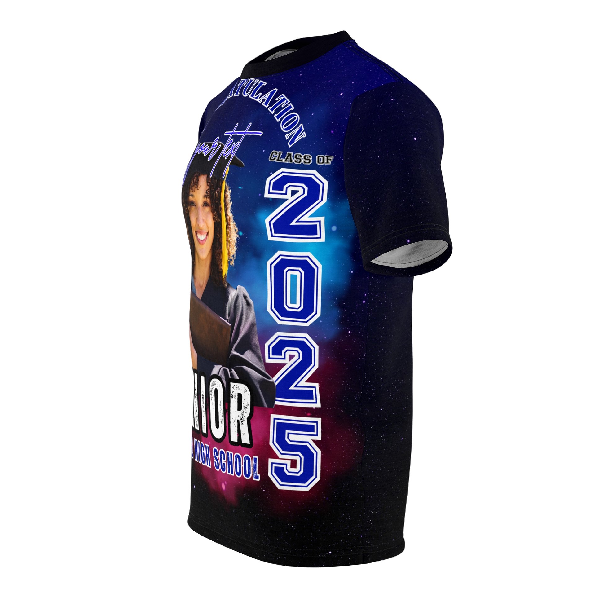 Graduation Shirt Template 2025 | Editable Senior Sublimation Design | All Over High School Graduate Tee PNG | Digital Download product image (4)