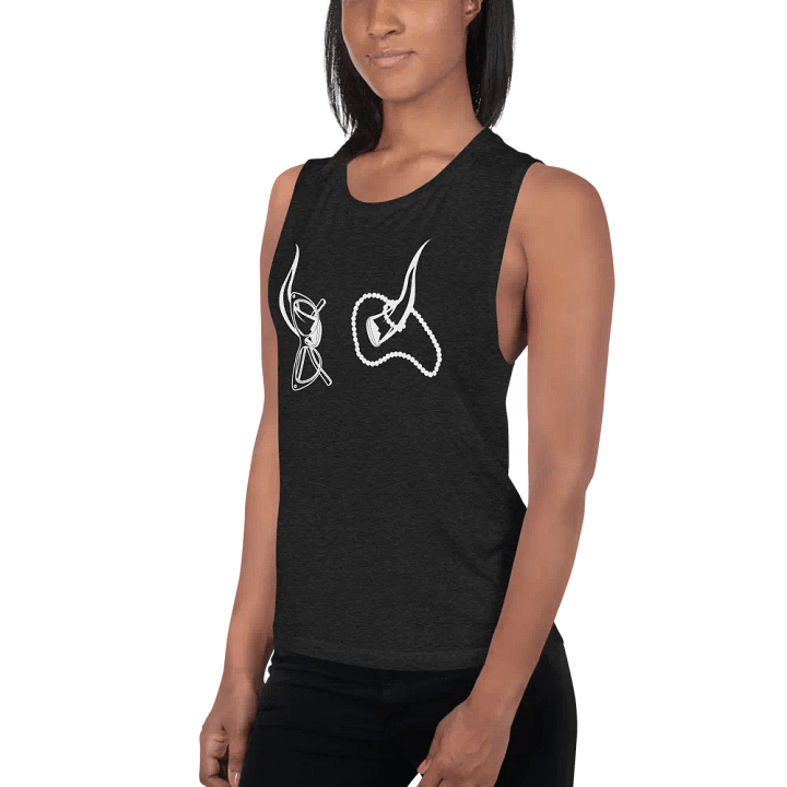 Horns, Glasses & Pearls Flowy Muscle Tank product image (2)