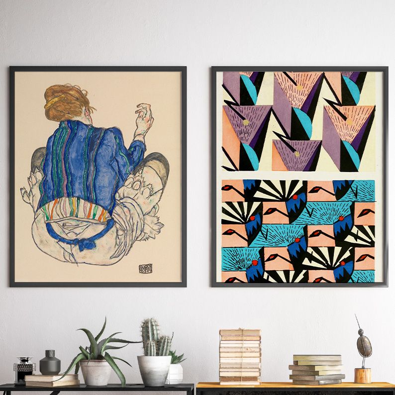 Peach& Blue Gallery Wall Set of 10 Vintage DIGITAL Prints product image (6)