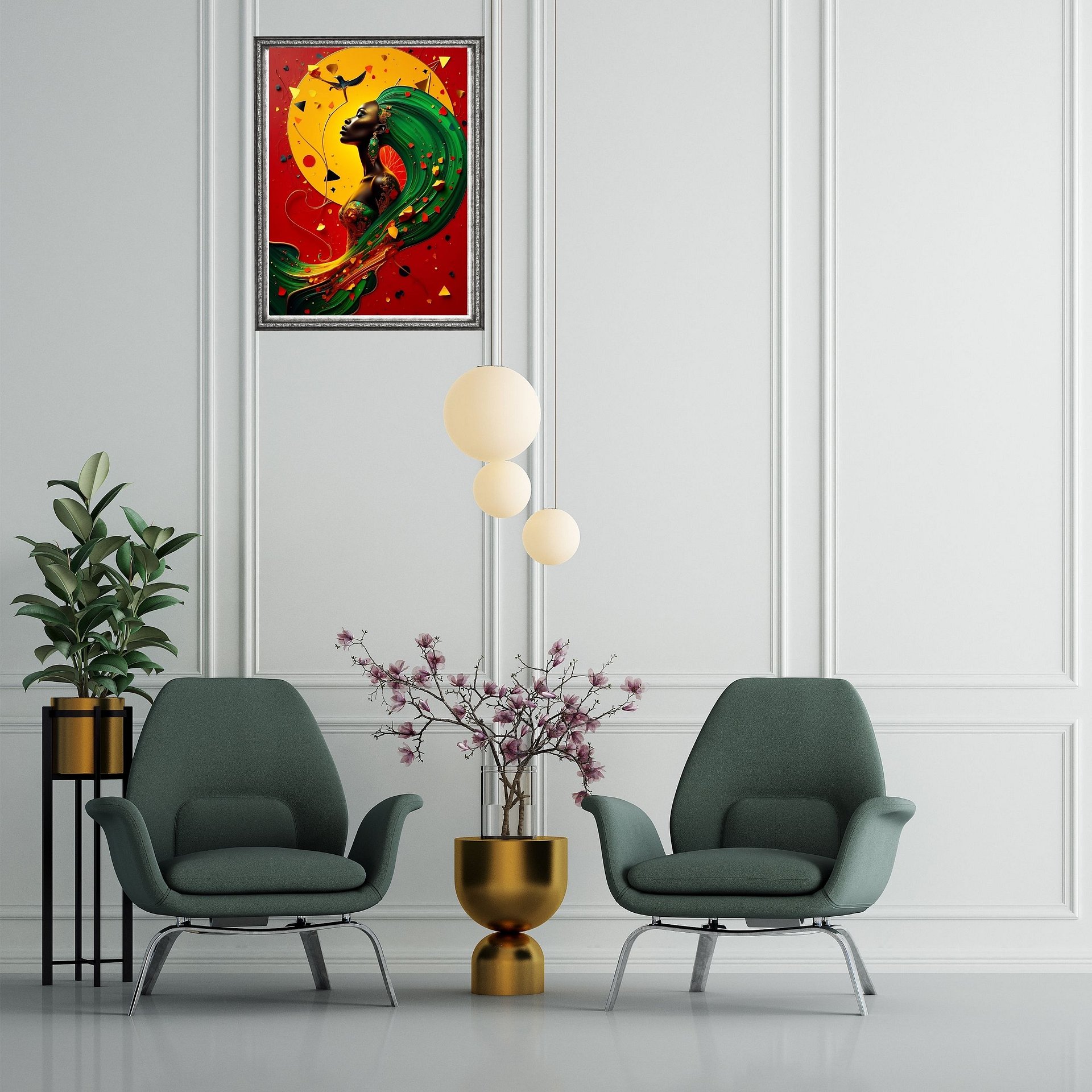 Mother Nature Beautiful Black Woman Illustration Printable Art |Modern African American Woman Art | Abstract Digital Print for Home Gallery | Black Feminine Empowerment Decor product image (5)