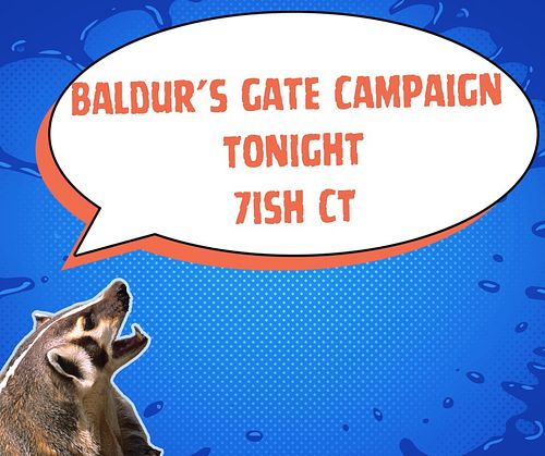 I'm back tonight with the rest of the Party for more Baldur's Gate!