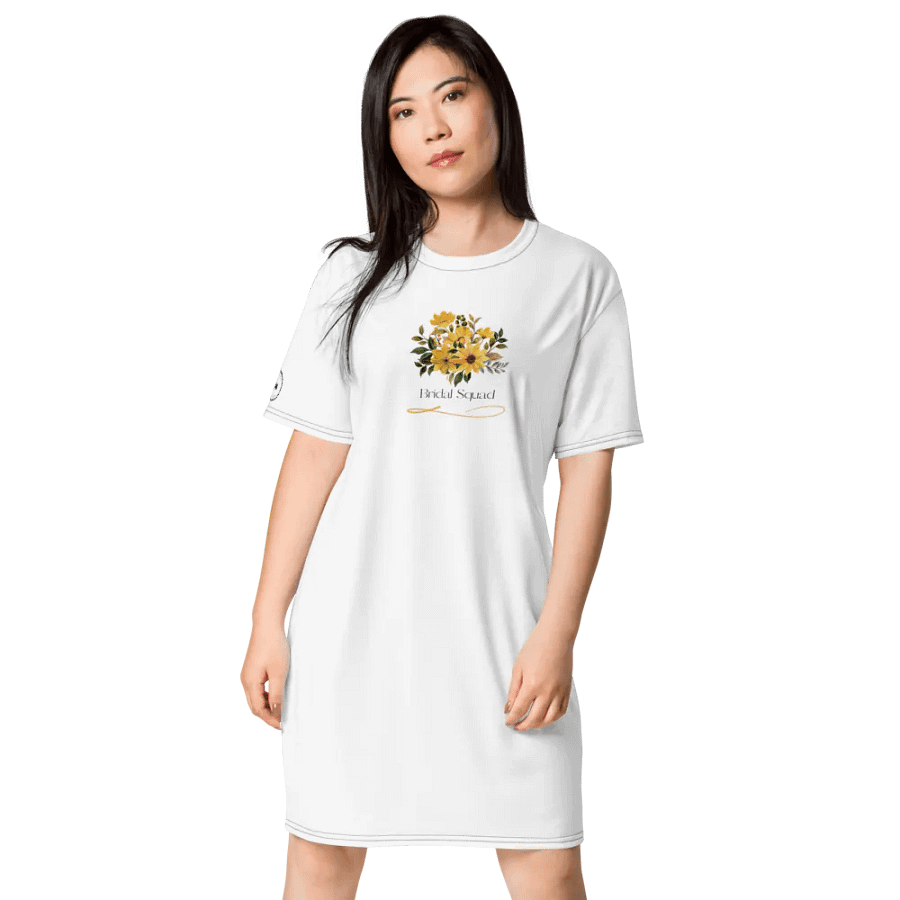 Bridal Squad T-Shirt 004 Yellow Wild Flowers Logo Dress product image (1)