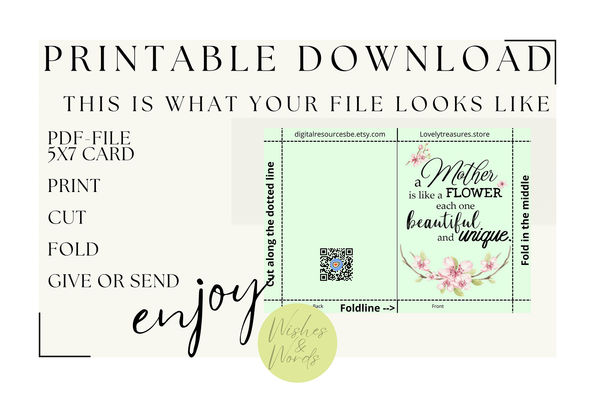 Mothersday Greeting Card - Printable Digital Download product image (4)