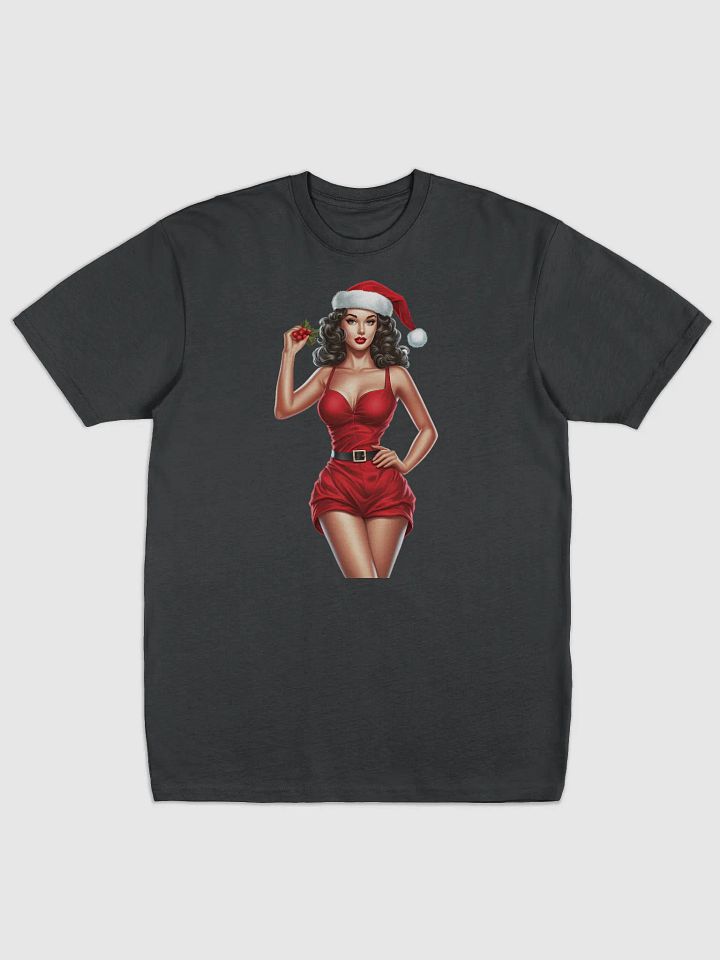 This striking illustration features a confident woman in a stylish red dress, complemented by a classic Santa hat. With her glamorous hairstyle and bold pose, she exudes charm and festive allure. The product image (1)