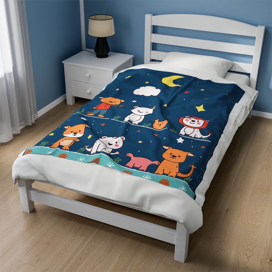 Pack of 13 Adorable Digital Art Design for Children's Blanket - Toys, Moon, and Stars Theme product image (6)
