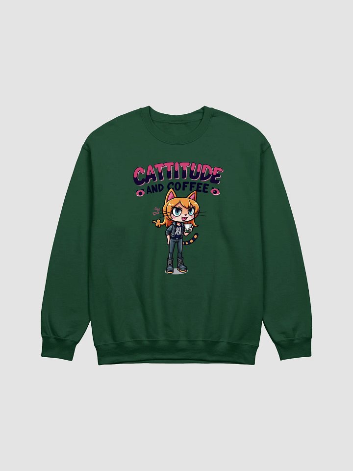 Cattitude and Coffee Crewneck Sweatshirt product image (10)