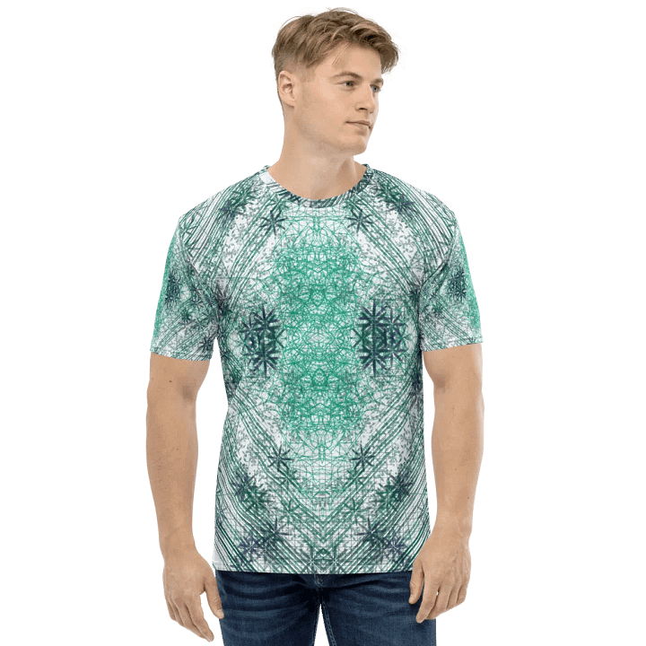 Shades Of Green Geometric Pattern T-Shirt product image (1)