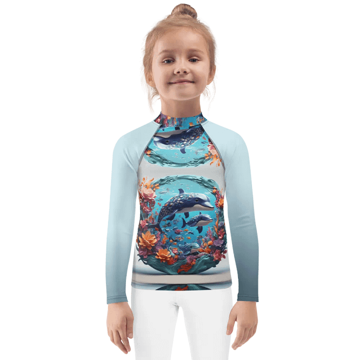 Kids rash guard blue fish product image (1)