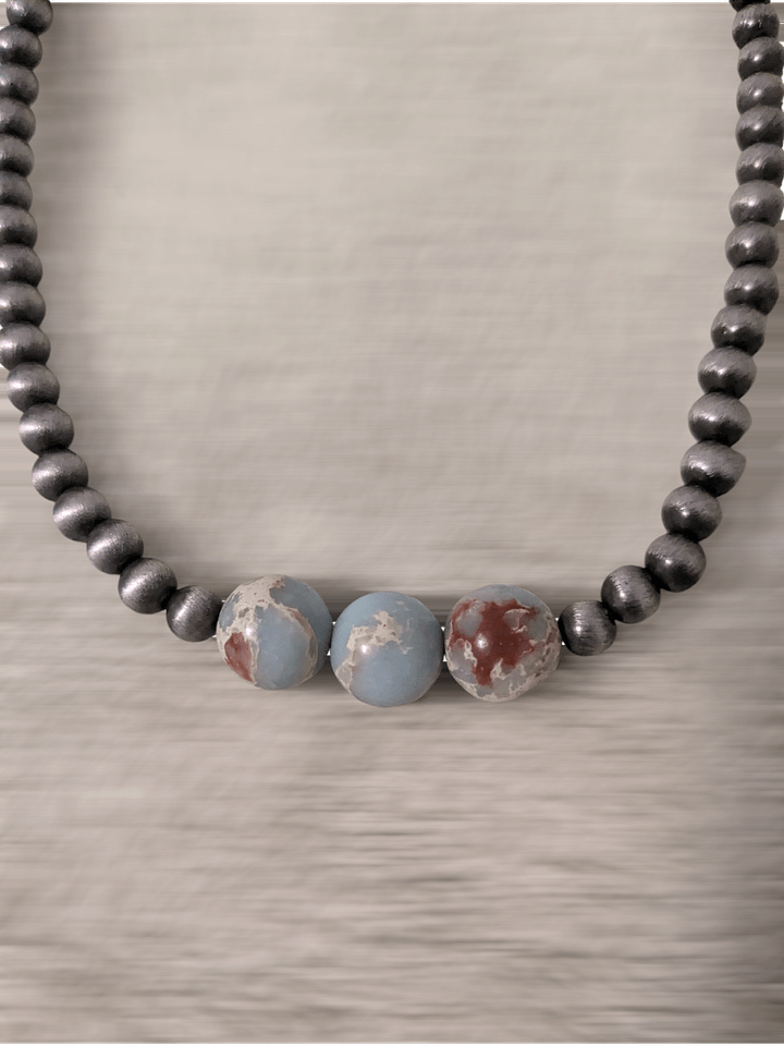 Cowboy Pearl Earth Bead Necklace product image (2)