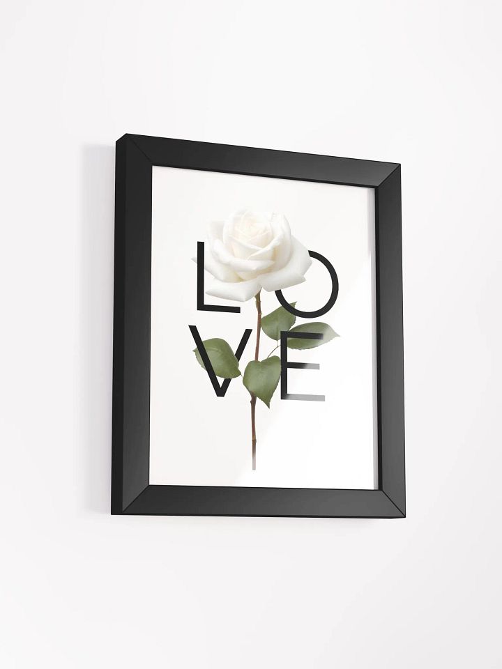 'LOVE' White Rose Framed Matte Poster product image (2)