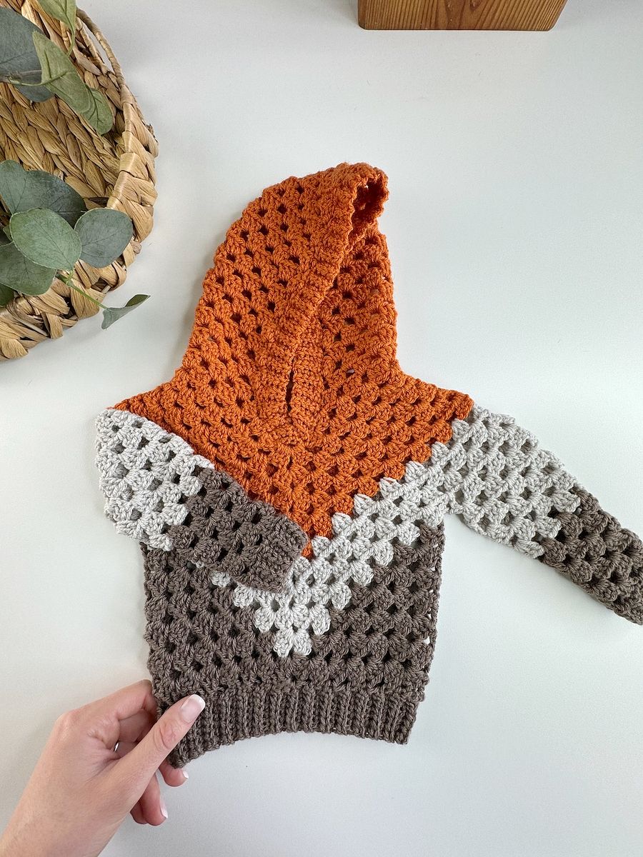 Baby Hoodie Pattern | Granny Stitch Child Crochet Hoodie | Sizes Newborn to 10 Years Pdf product image (6)