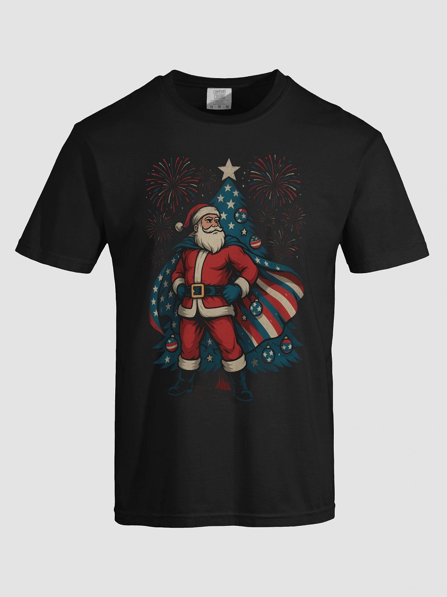 Patriotic Santa Claus American Flag Superhero Christmas Tree T-Shirt product image (10)