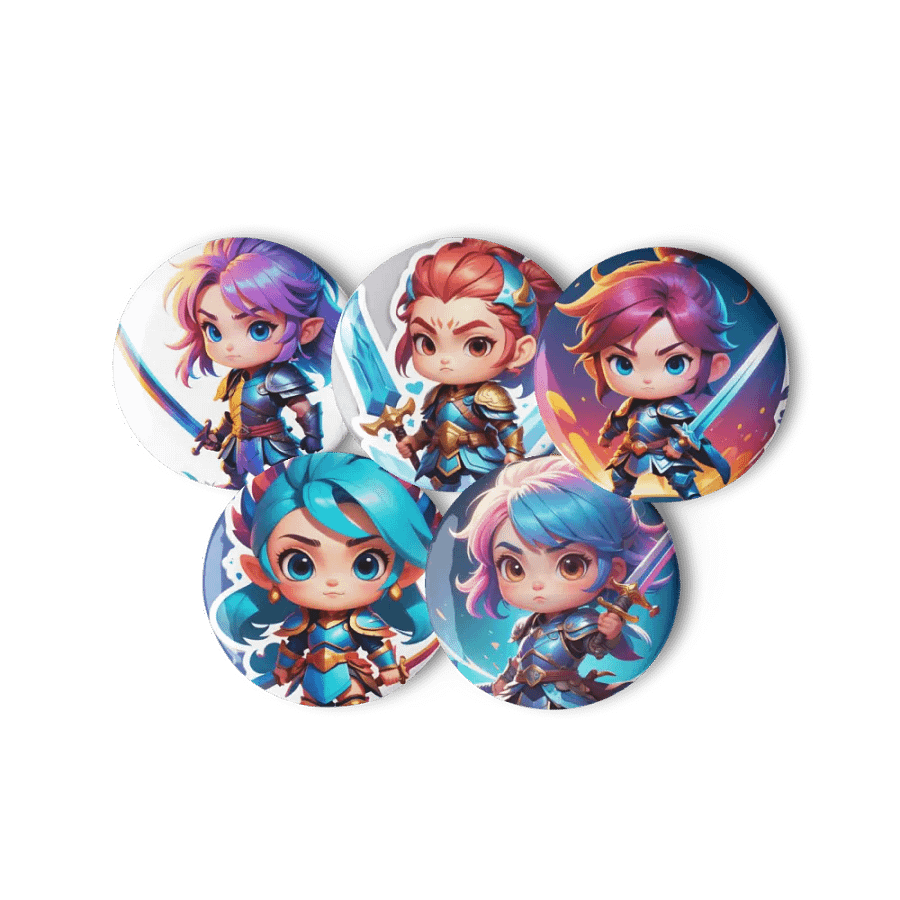 Chibi Warrior Set A - Pin Button Collection product image (7)