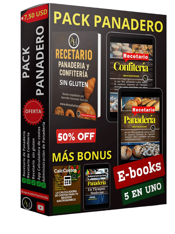 Oferta 3 Ebooks para Dominar Panadería y Confitería + 2 BONUS en Español product image (1)