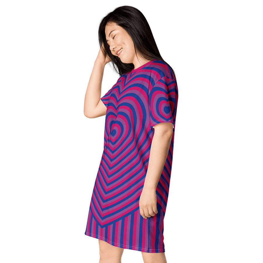 Bisexual Pride Hearts T-shirt Dress product image (3)