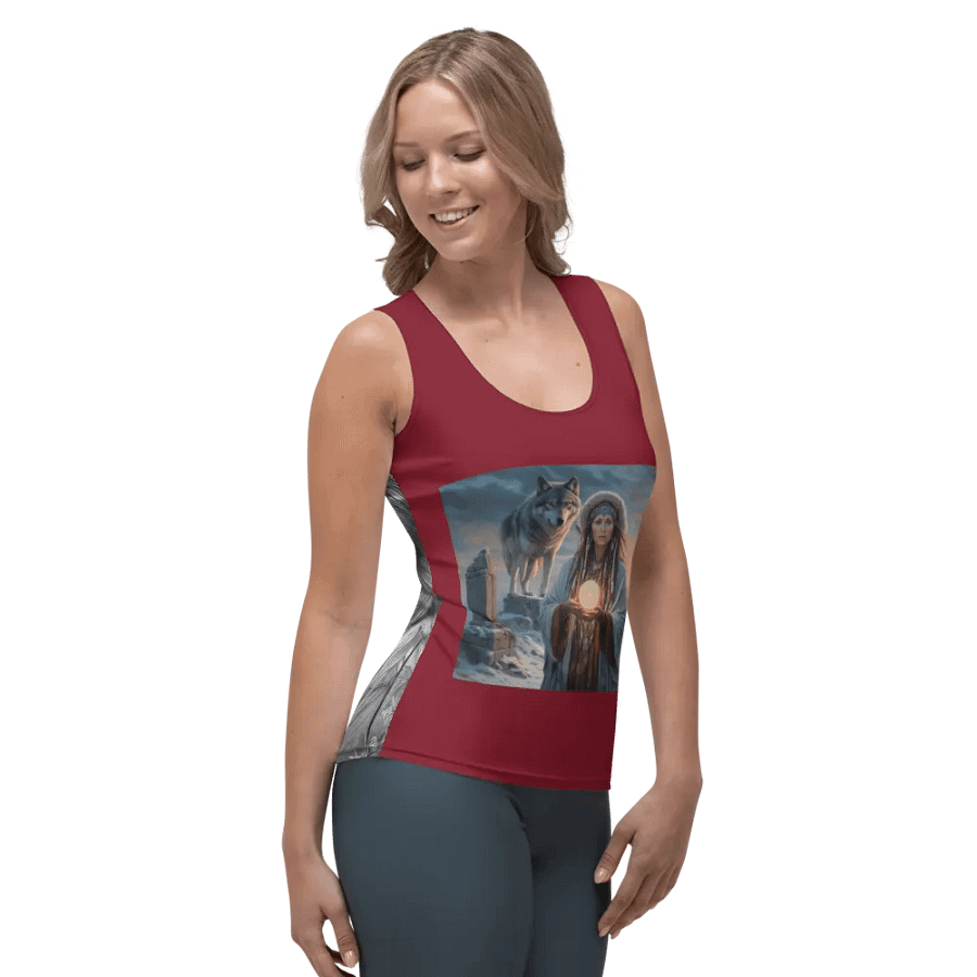 spiritual goddess with wolf spirit sport shirts product image (4)