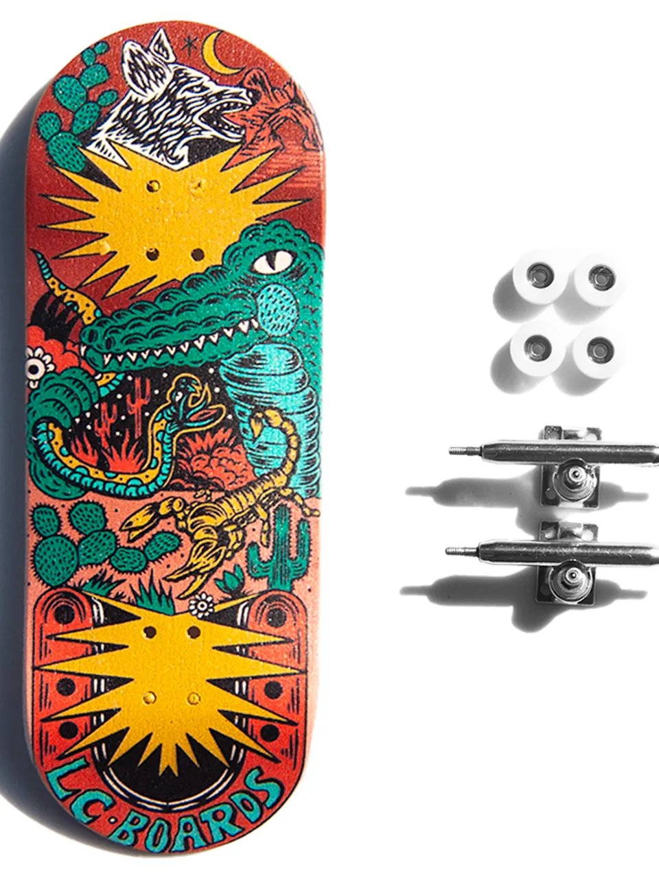 LC BOARDS FINGERBOARD 98X34 COMPLETE DESERT GRAPHIC WITH FOAM GRIP TAPE product image (1)