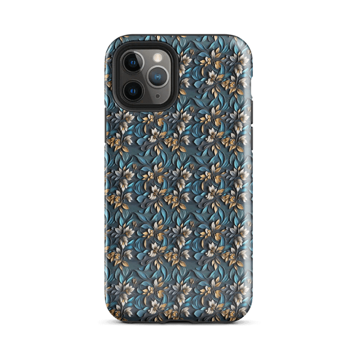 Tough Phone Case for iPhone® - Floral Pattern with a Sculpted Appearance product image (2)