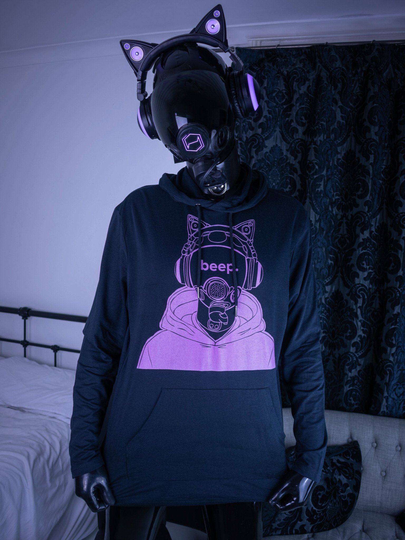 Long Sleeved HexCorp Recursive Drone Hooded T-shirt product image (3)