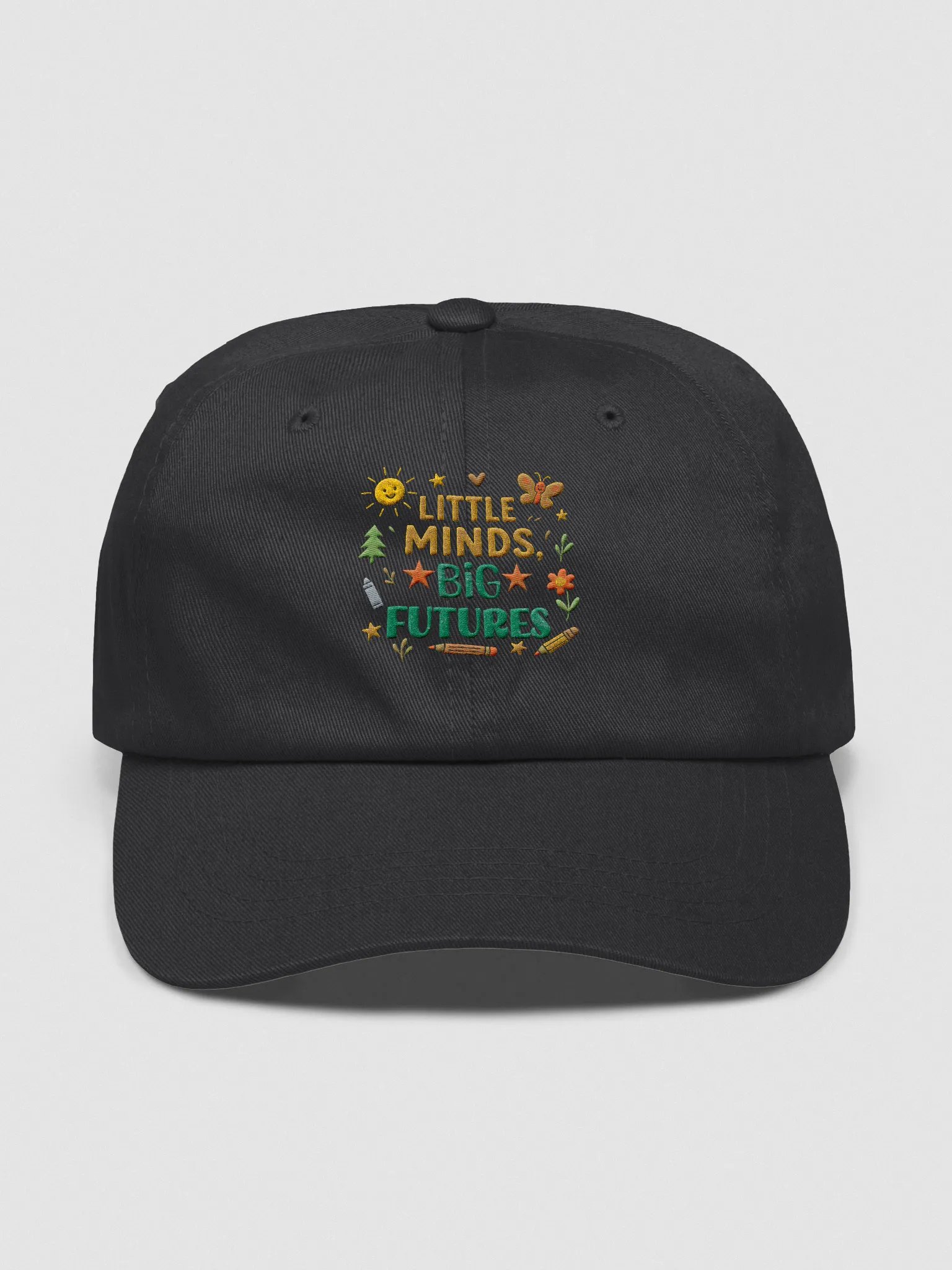 Little Minds Big Futures Hat – Embroidered Retro Teacher Cap product image (1)