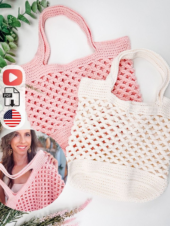 Circle Leaf Market Bag Crochet Pattern product image (1)