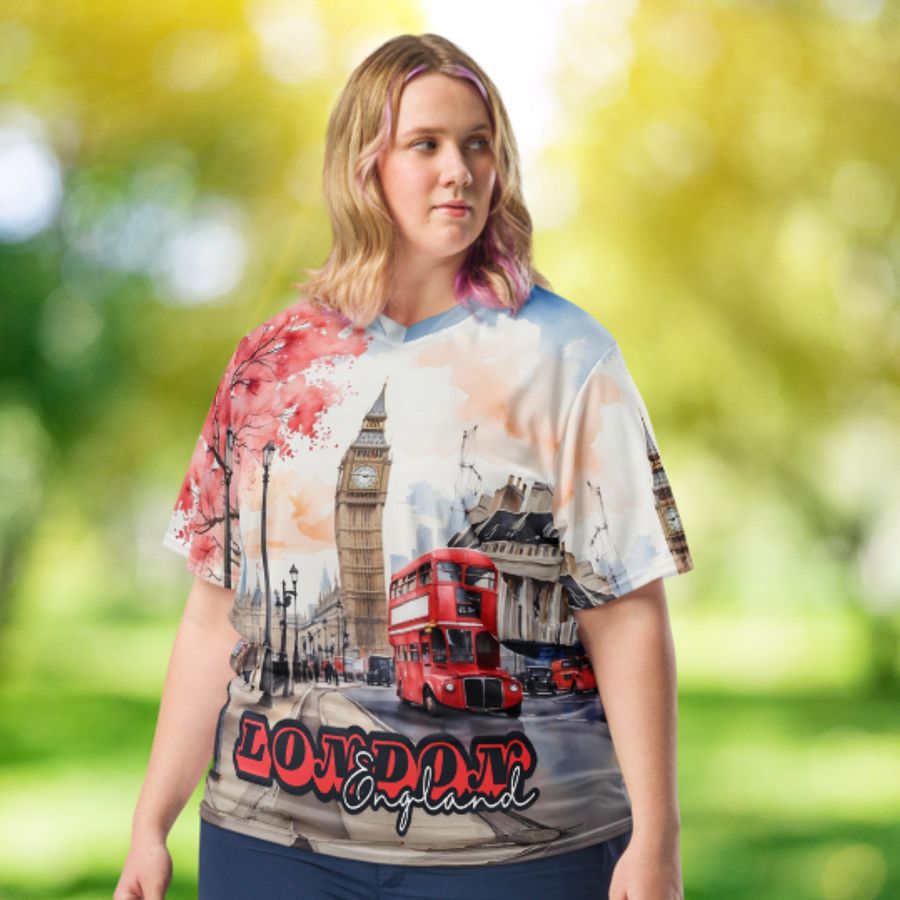 London England Watercolor All Over Print Jersey Shirt product image (6)