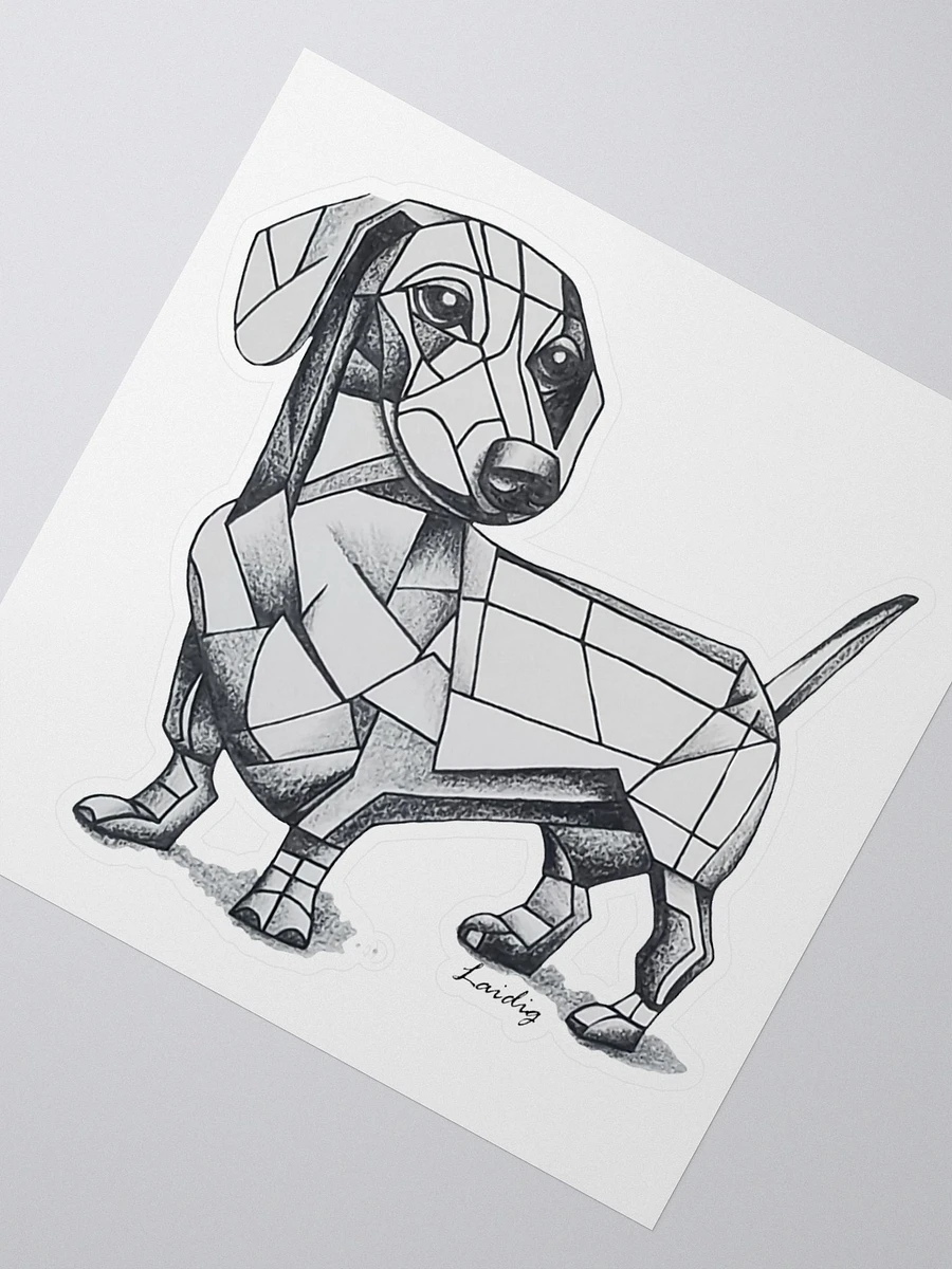 Cubist-inspired wiener dog sticker product image (4)