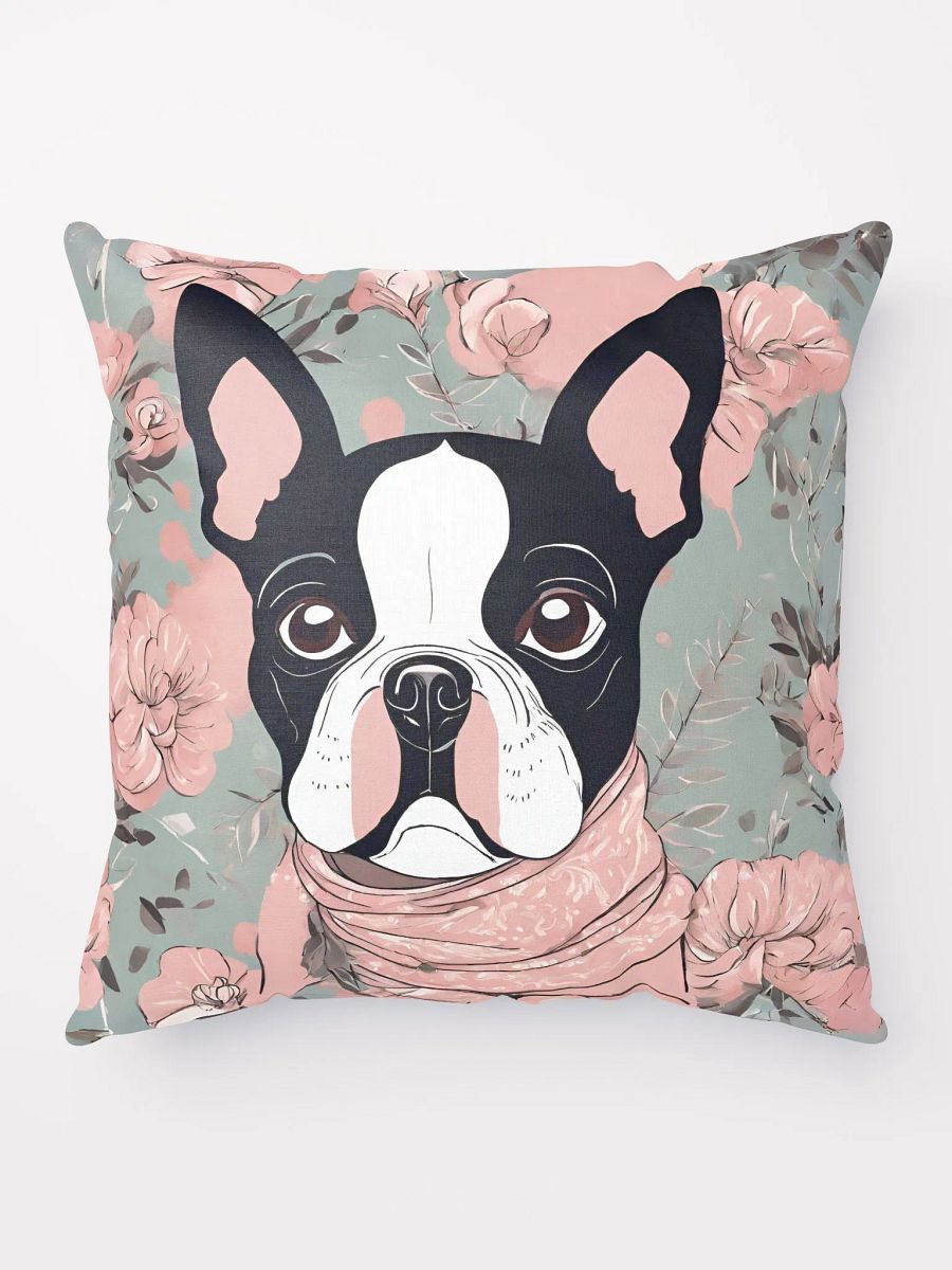 Floral Boston Terrier Pillow product image (1)