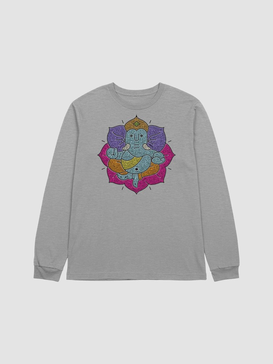 Ganesha Mosaic Lotus - Vibrant Spiritual Art - Long Sleeve Tee product image (6)