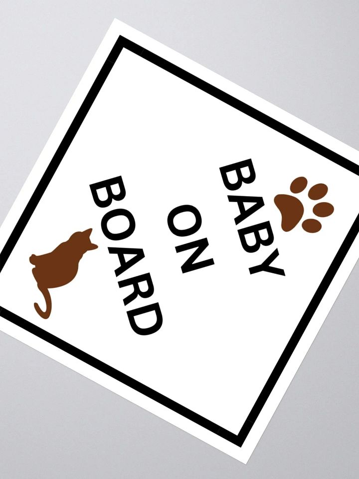 Cat Baby on Board Sticker - Brown on White product image (2)