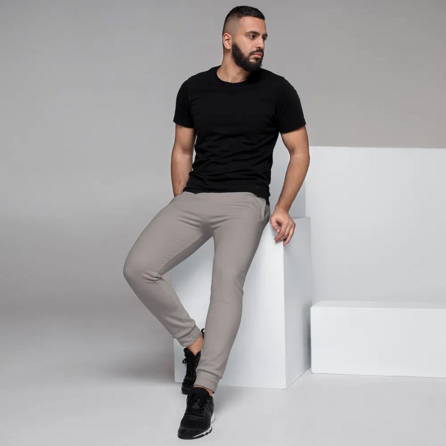 Plain Grey Soft Summer Recycled Polyester Premium Men's Joggers by Treasure Pie product image (7)