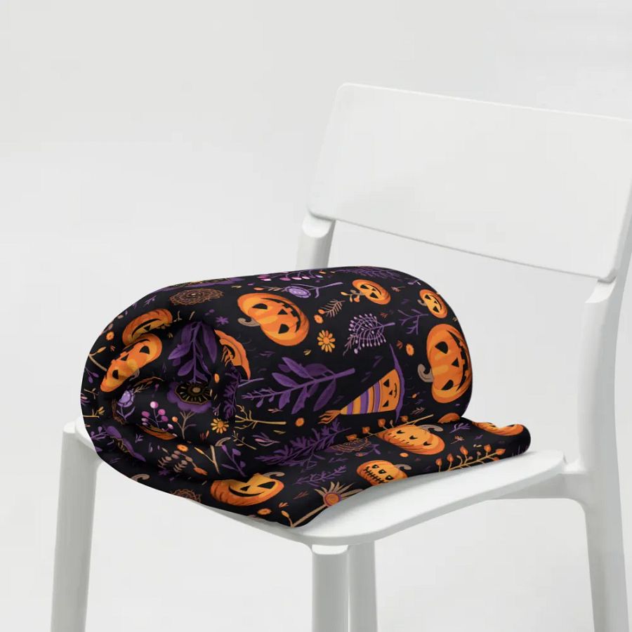 Black And Purple Halloween Blanket product image (7)
