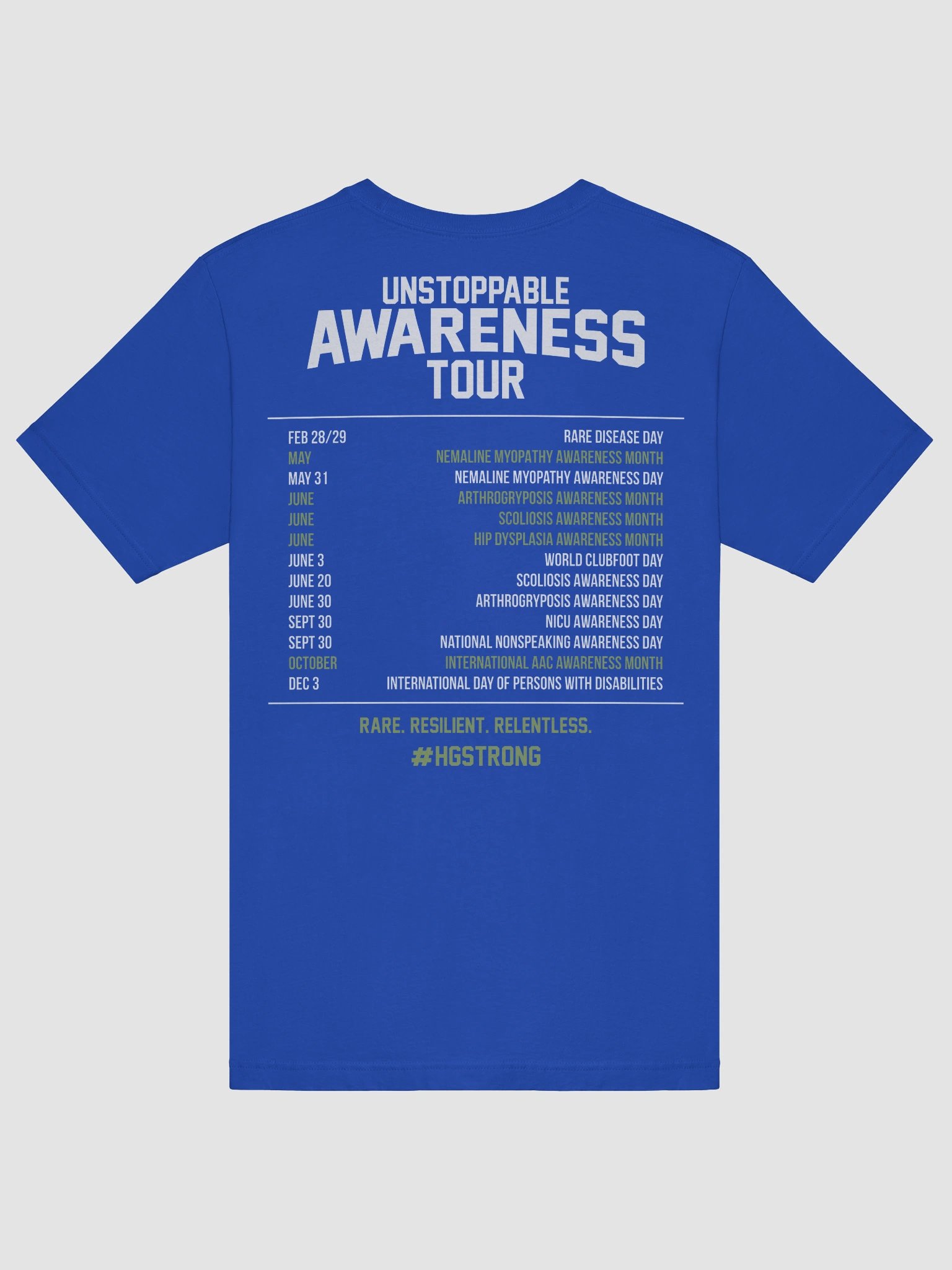 AMC Awareness - #HGSTRONG Badge Awareness Dates Adult Unisex Tee product image (6)