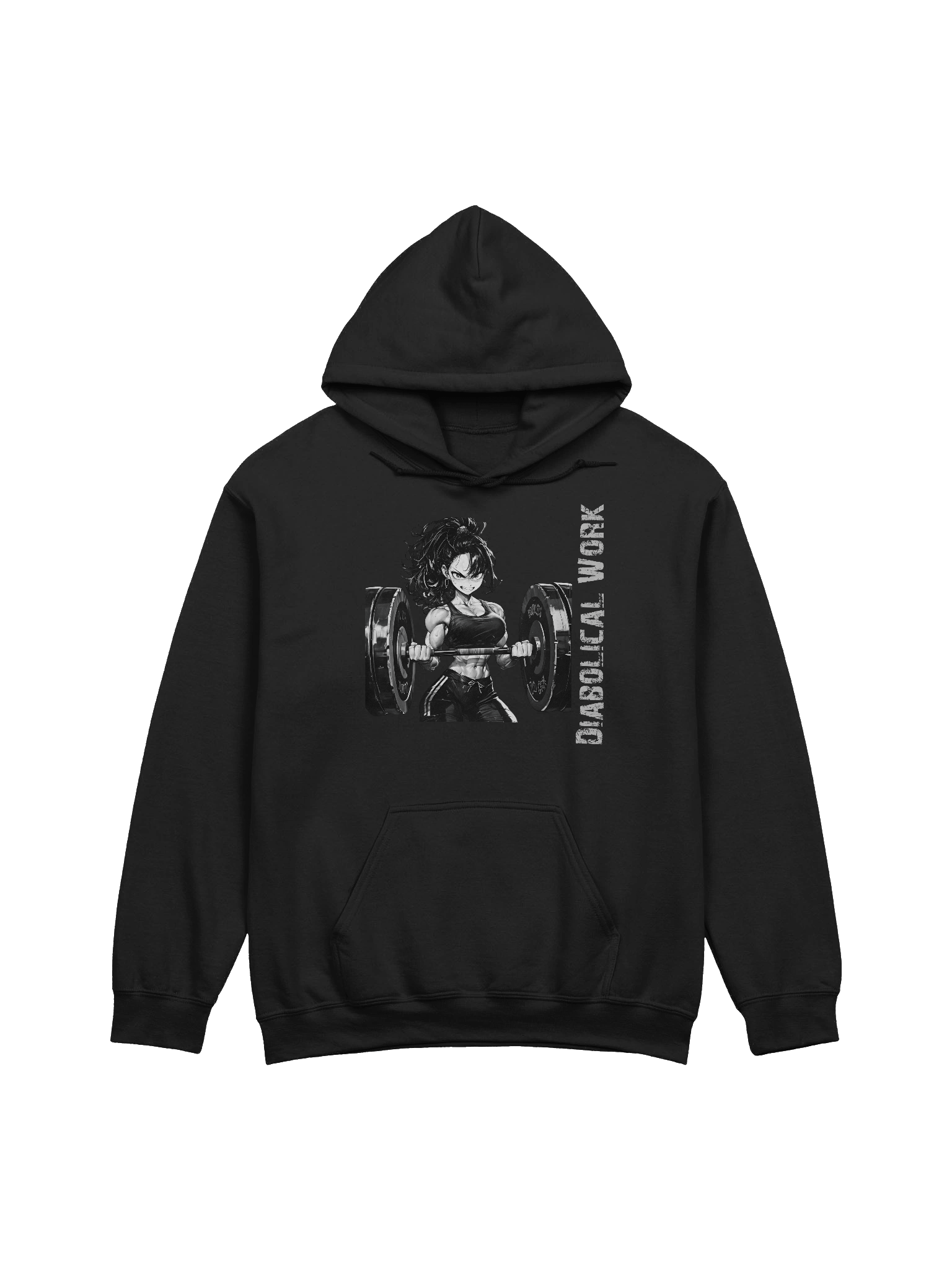 Diabolical Work Waifu curl hoody product image (5)