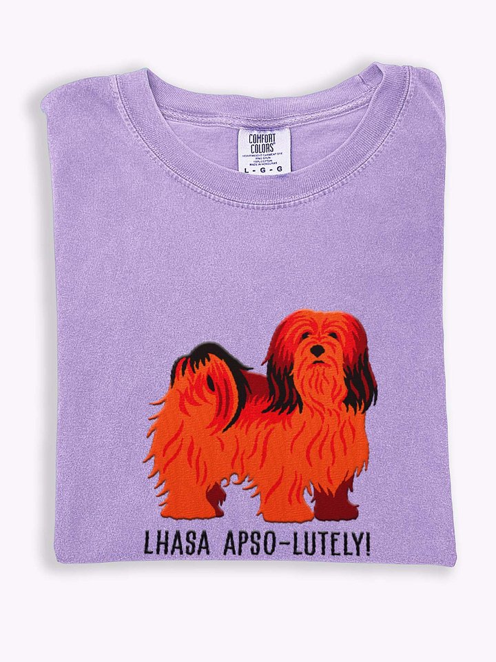 Lhasa Apso-lutely T-Shirt(Embroidered) of a Lhasa Apso(Red) product image (1)