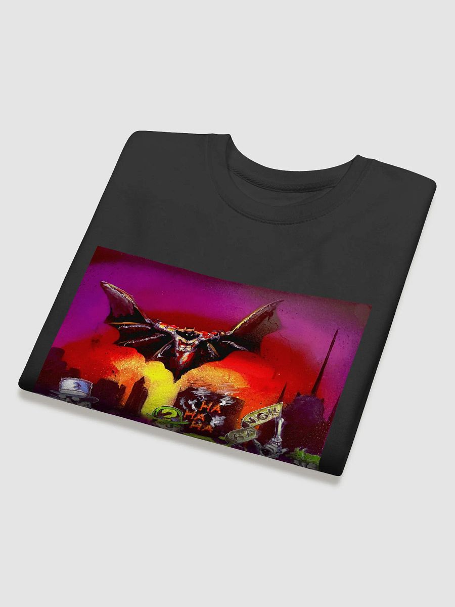 Bat Guy vs Bad Guys Over City Comic Sweatshirt product image (37)