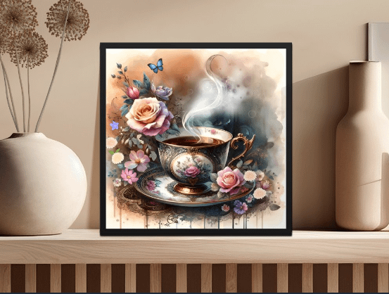 Enchanted Tea Time: Vintage Floral Elegance Poster product image (1)