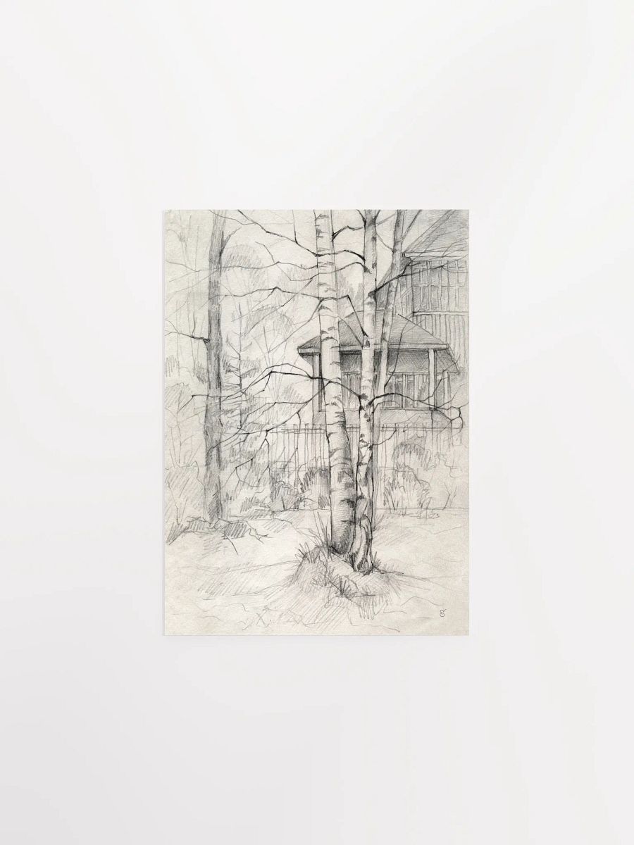 Vibrant Matte Poster Print - Dacha and Trees product image (1)