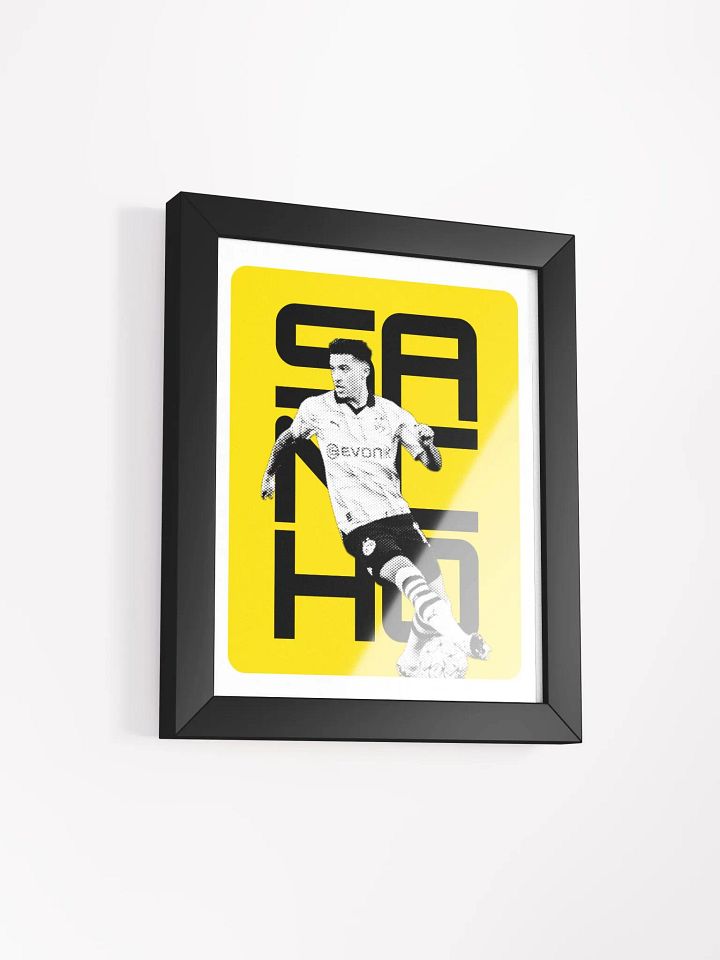 Jadon Sancho BW Borussia Dortmund Name Art Framed Print product image (1)